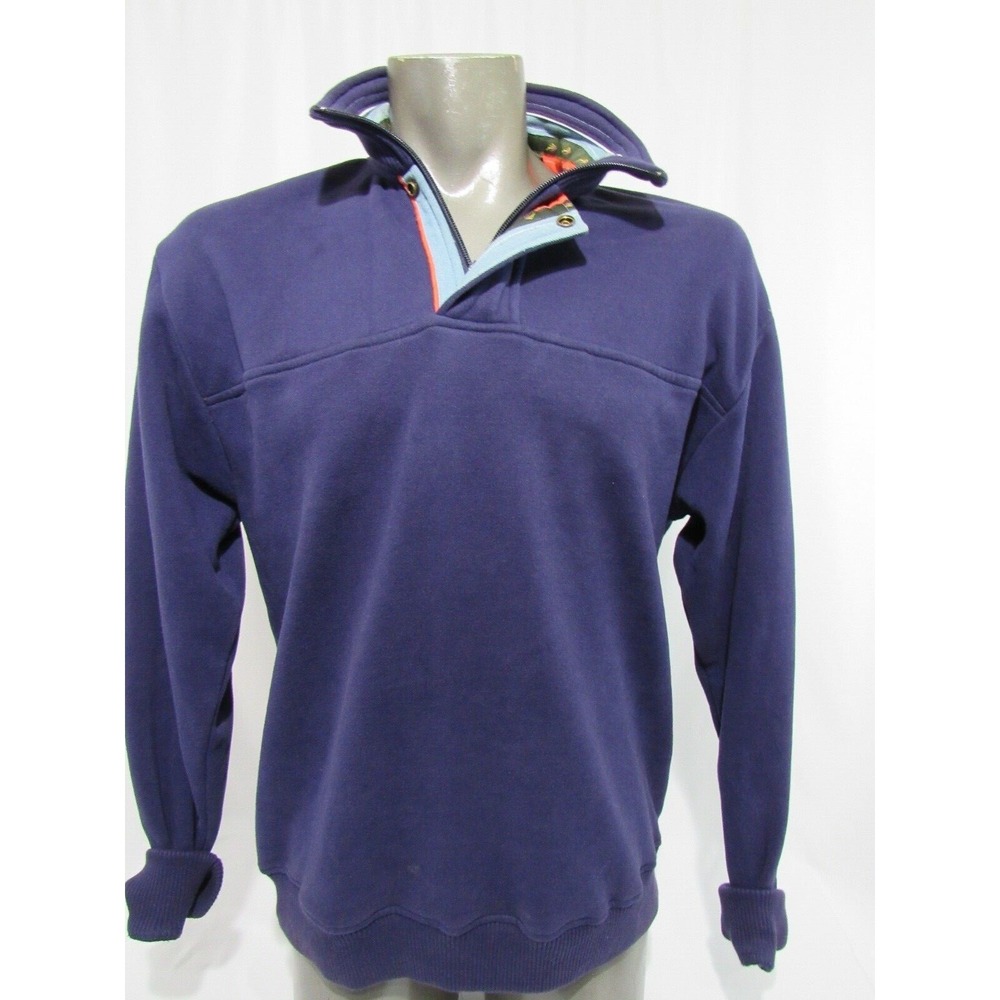 Orvis Collection Purple Cotton‎ 1/4 Snap button Sweater Size M